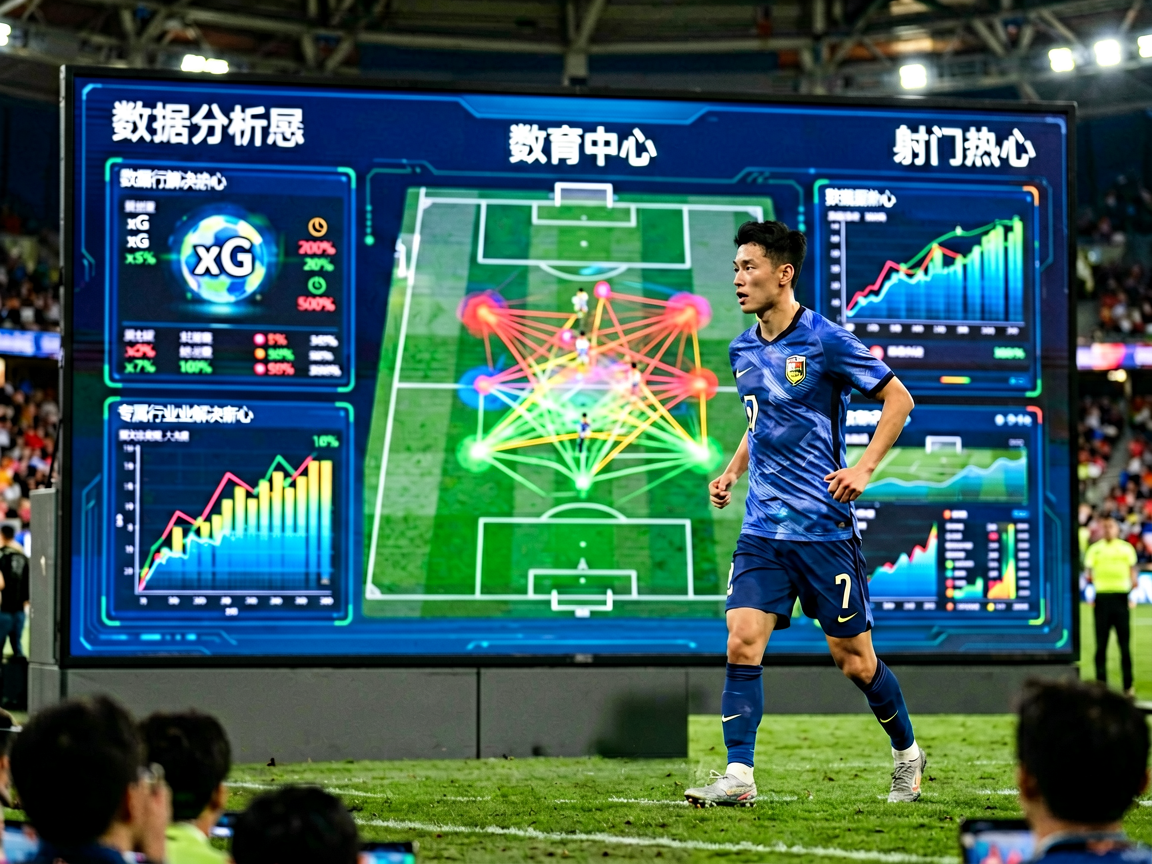 体育数据分析大屏，展示比赛数据和统计图表的科技感画面